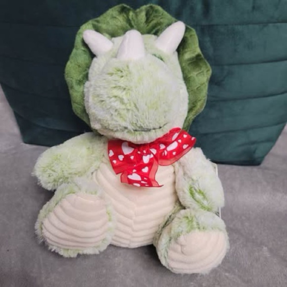 NWT, Green Triceratops Plush Dinosaur Stuffed Animal Best Made Toys Int’l